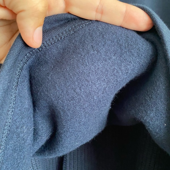 Womens Sweater Hoodie Size Large Knit Navy Blue Cozy Winter Fall - Picture 6 of 9